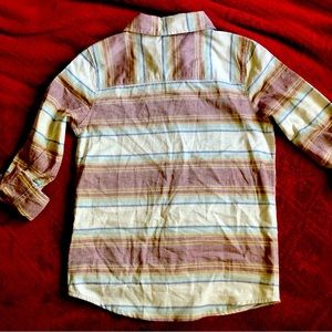 100% cotton
Machine wash
Size 8 
collar
button down 
Long sleeves